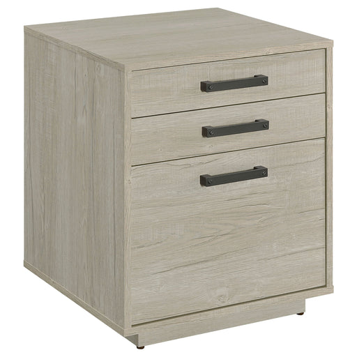 Coaster Loomis 3-drawer Square File Cabinet Whitewashed Grey Default Title