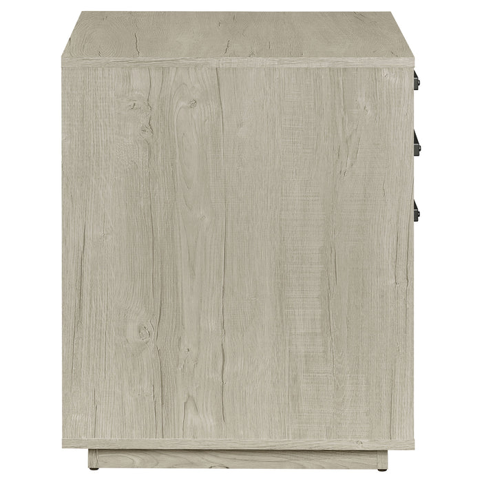 Coaster Loomis 3-drawer Square File Cabinet Whitewashed Grey Default Title