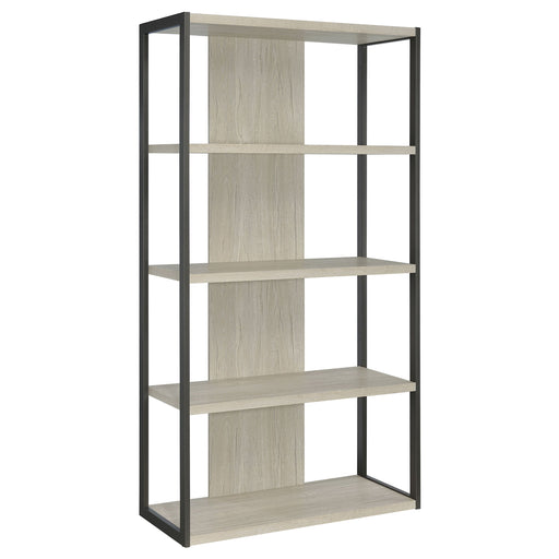 Coaster Loomis 4-shelf Bookcase Whitewashed Grey Default Title