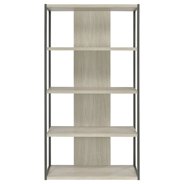 Coaster Loomis 4-shelf Bookcase Whitewashed Grey Default Title