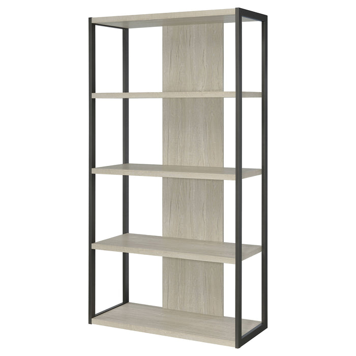 Coaster Loomis 4-shelf Bookcase Whitewashed Grey Default Title