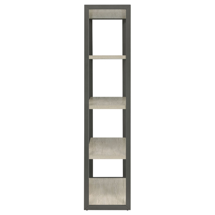 Coaster Loomis 4-shelf Bookcase Whitewashed Grey Default Title