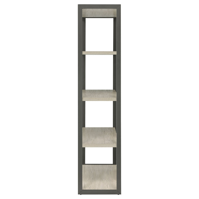 Coaster Loomis 4-shelf Bookcase Whitewashed Grey Default Title