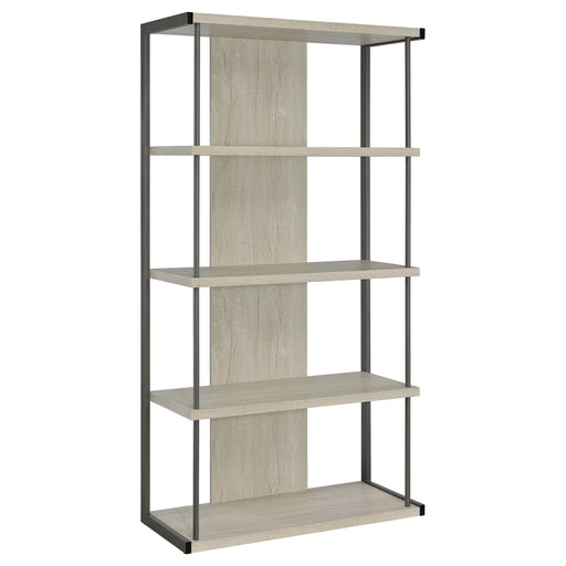 Coaster Loomis 4-shelf Bookcase Whitewashed Grey Default Title