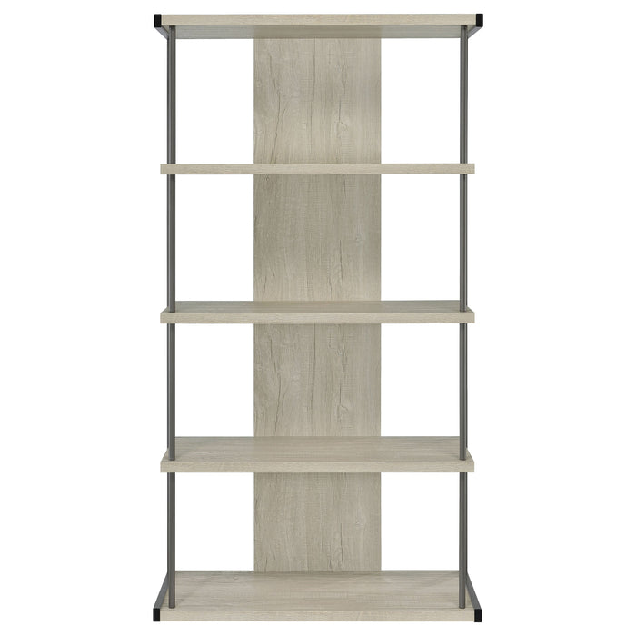 Coaster Loomis 4-shelf Bookcase Whitewashed Grey Default Title