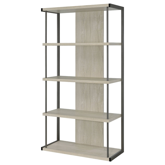 Coaster Loomis 4-shelf Bookcase Whitewashed Grey Default Title