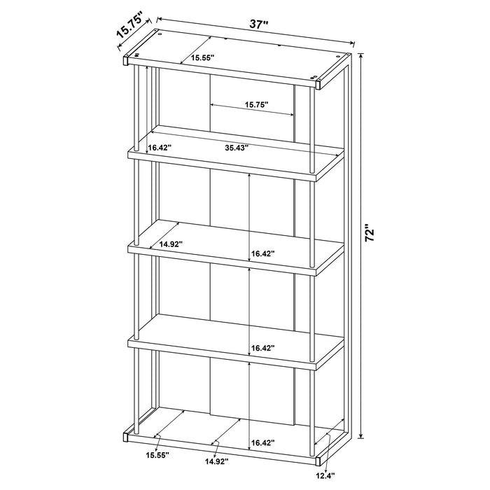 Coaster Loomis 4-shelf Bookcase Whitewashed Grey Default Title