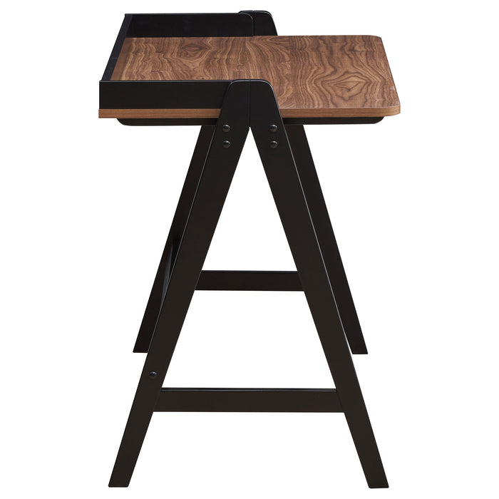 Coaster Raul Writing Desk Walnut and Black with USB ports Default Title