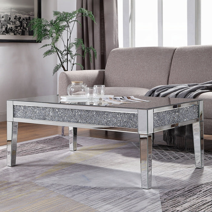 Noralie Glam Rectangular Coffee Table with Tapered Legs