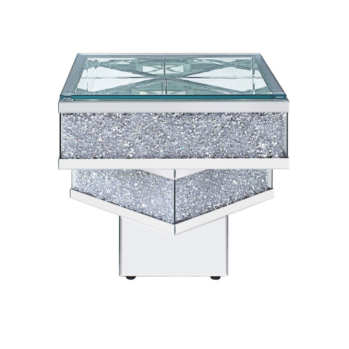 Noralie Glam Square End Table with Stacked Platform