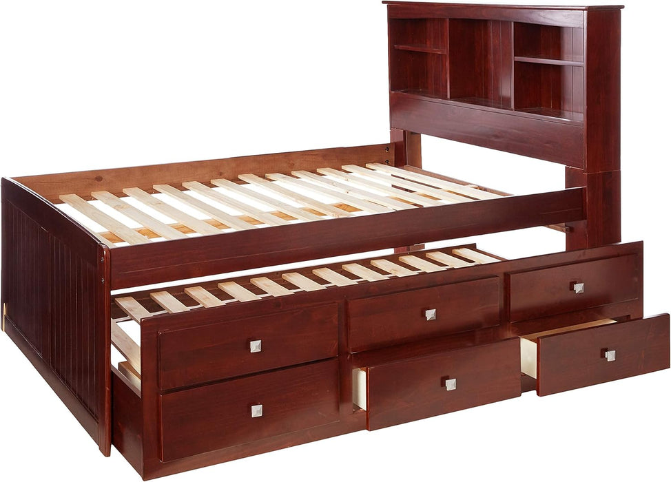 Bookcase Captains Full Trundle Bed