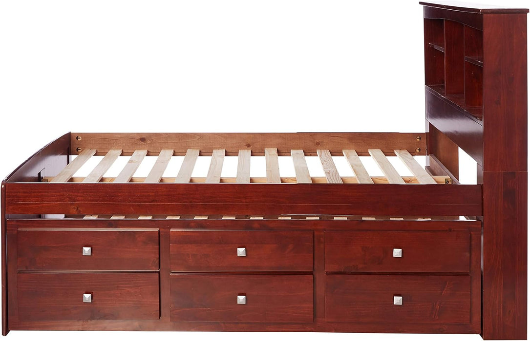 Bookcase Captains Full Trundle Bed