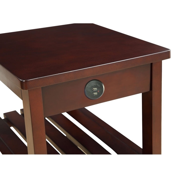 Wasaki Rectangular Accent Table with USB