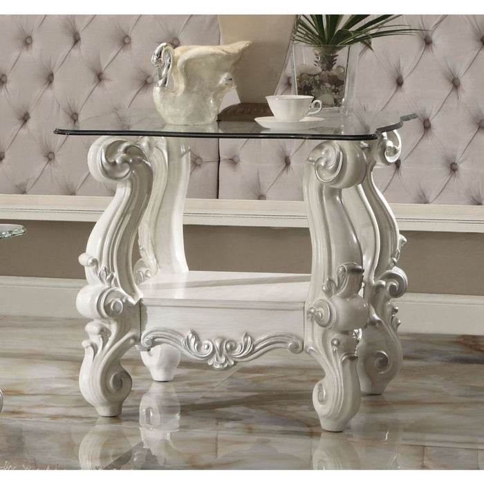 Versailles Square End Table with Glass Top