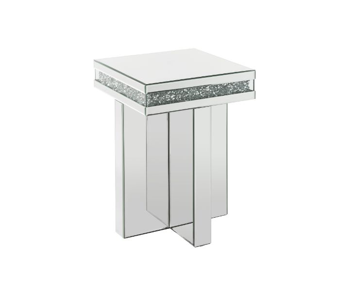 Noralie Glam Square End Table with Sled Base