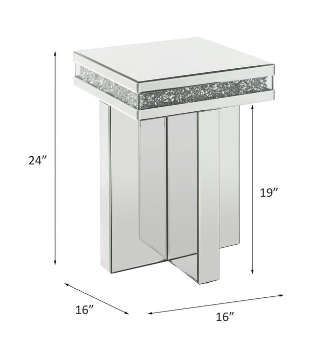 Noralie Glam Square End Table with Sled Base