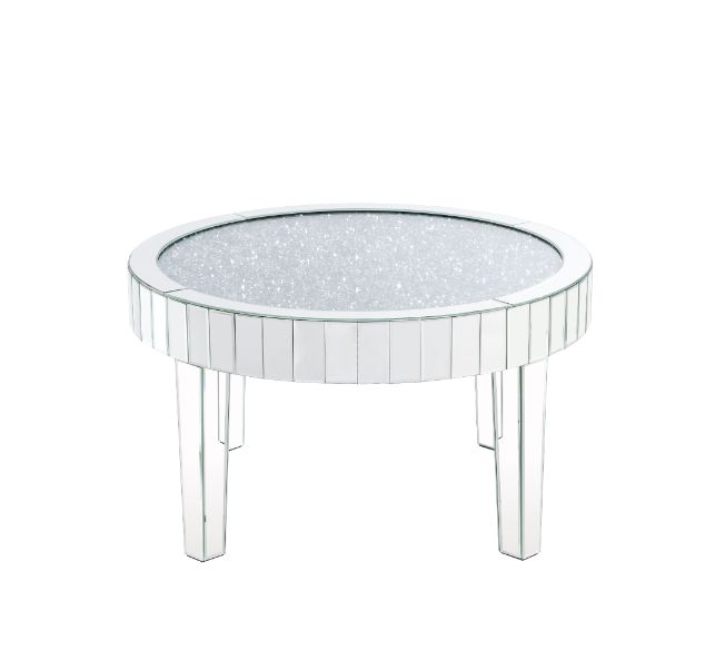 Noralie 32"L x 32"W Glam Round Coffee Table