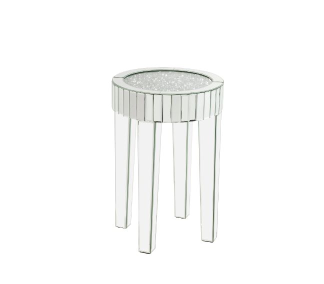 Noralie Glam Round End Table with 4 Legs