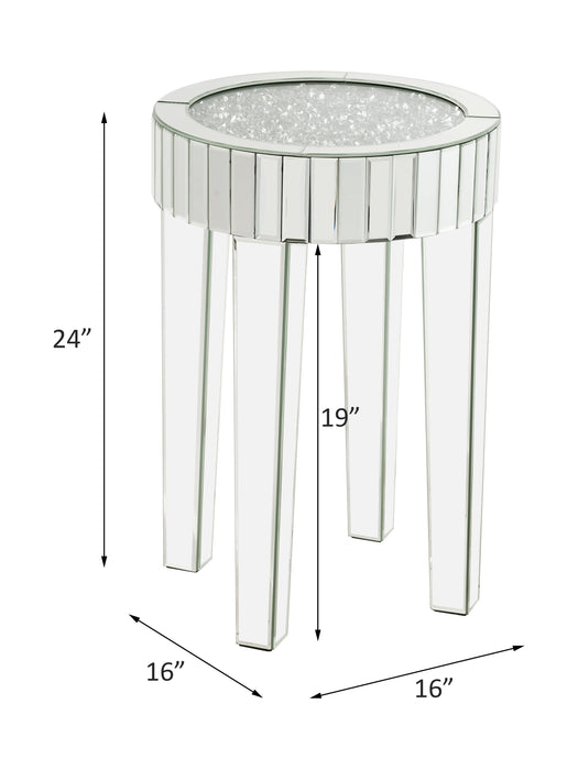 Noralie Glam Round End Table with 4 Legs