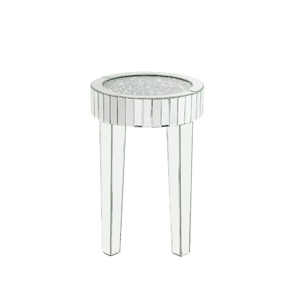 Noralie Glam Round End Table with 4 Legs