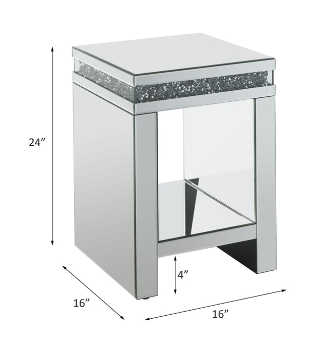 Noralie Glam Square End Table with Lower Shelf