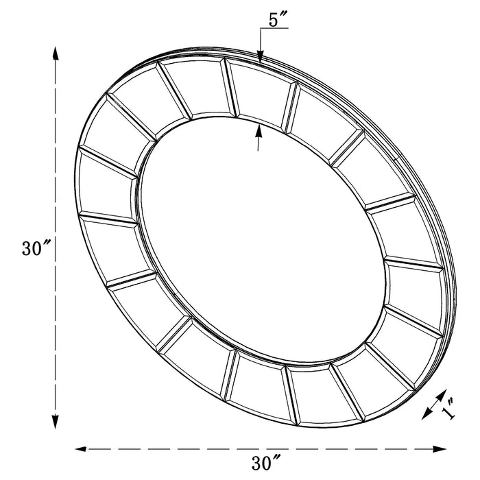 Coaster Fez Round Sun-shaped Mirror Silver Default Title