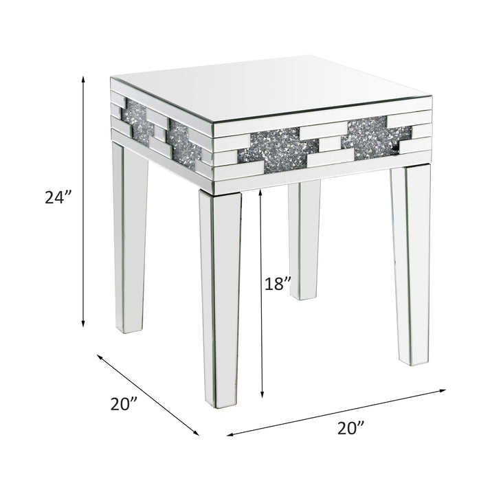 Noralie Glam Square End Table with Tapered Legs