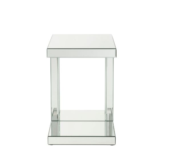 Nysa Glam Rectangular Accent Table with Faux Crystals Inlay