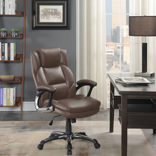 Coaster Nerris Adjustable Height Office Chair with Padded Arm Brown and Black Default Title