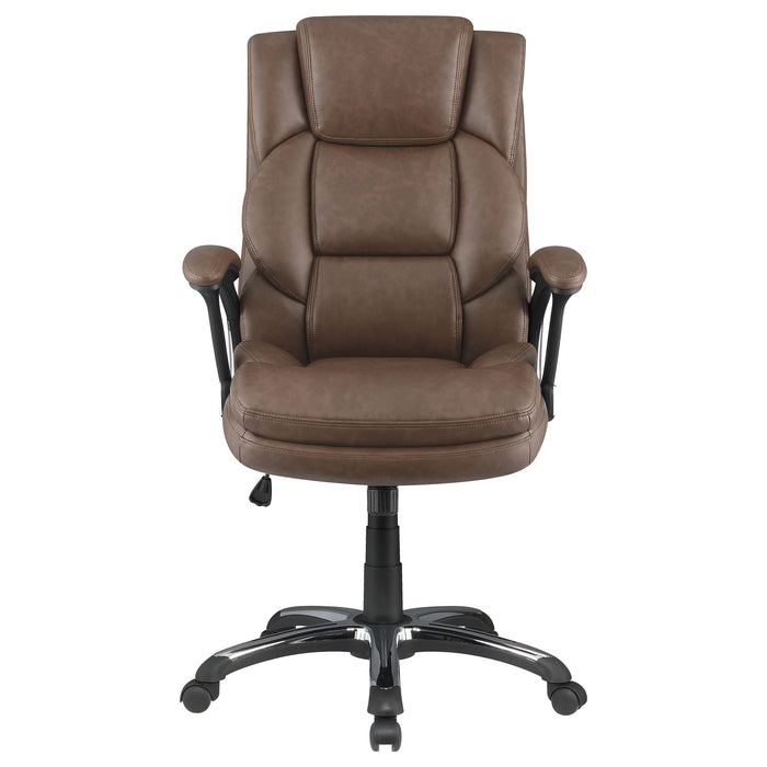 Coaster Nerris Adjustable Height Office Chair with Padded Arm Brown and Black Default Title