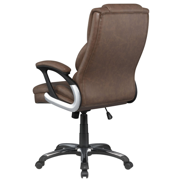 Coaster Nerris Adjustable Height Office Chair with Padded Arm Brown and Black Default Title