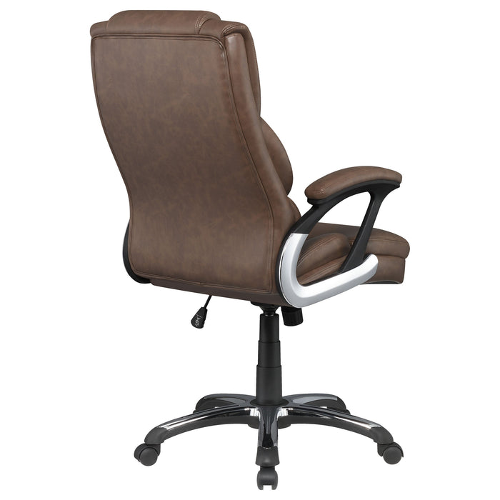 Coaster Nerris Adjustable Height Office Chair with Padded Arm Brown and Black Default Title