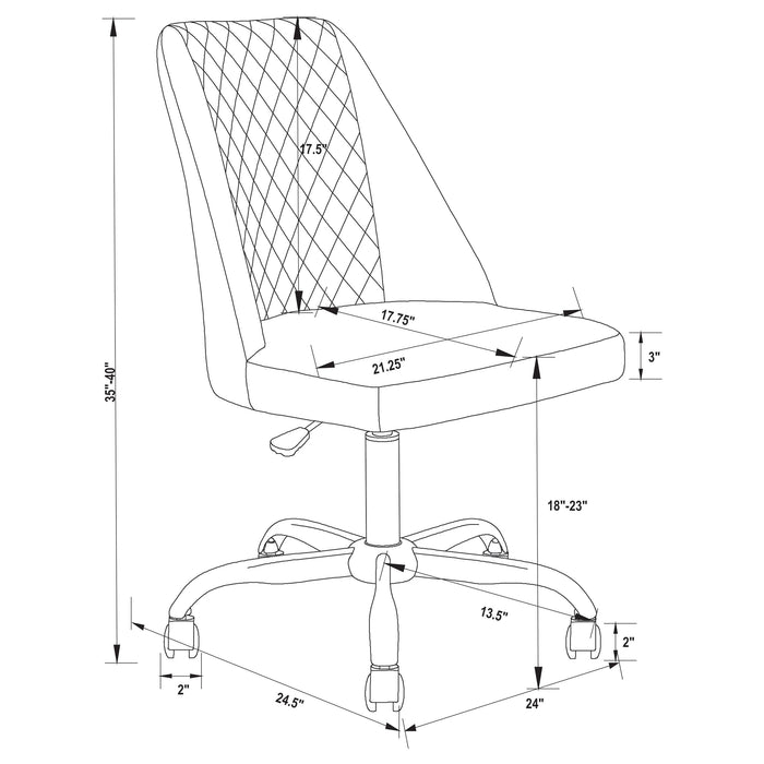 Coaster Althea Upholstered Tufted Back Office Chair Grey and Chrome Default Title