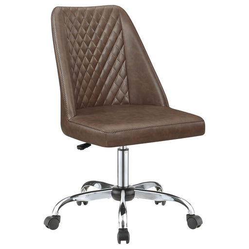 Coaster Althea Upholstered Tufted Back Office Chair Brown and Chrome Default Title