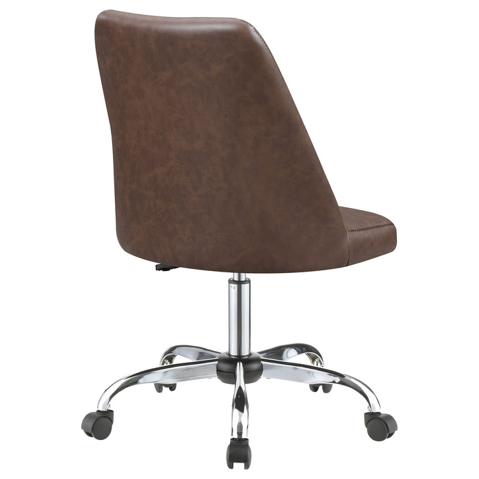 Coaster Althea Upholstered Tufted Back Office Chair Brown and Chrome Default Title