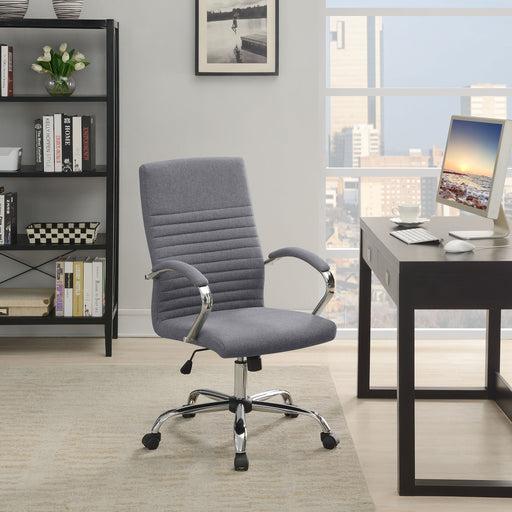 Coaster Abisko Upholstered Office Chair with Casters Grey and Chrome Default Title