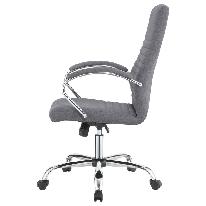 Coaster Abisko Upholstered Office Chair with Casters Grey and Chrome Default Title