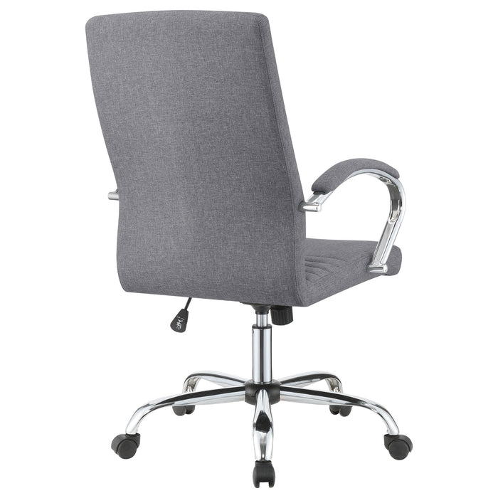 Coaster Abisko Upholstered Office Chair with Casters Grey and Chrome Default Title