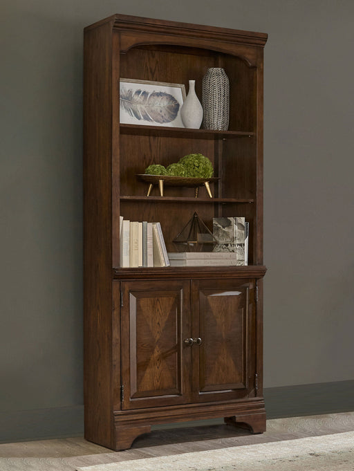 Coaster Hartshill Bookcase with Cabinet Burnished Oak Default Title