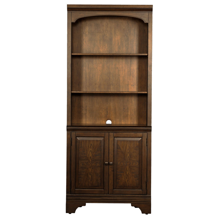 Coaster Hartshill Bookcase with Cabinet Burnished Oak Default Title