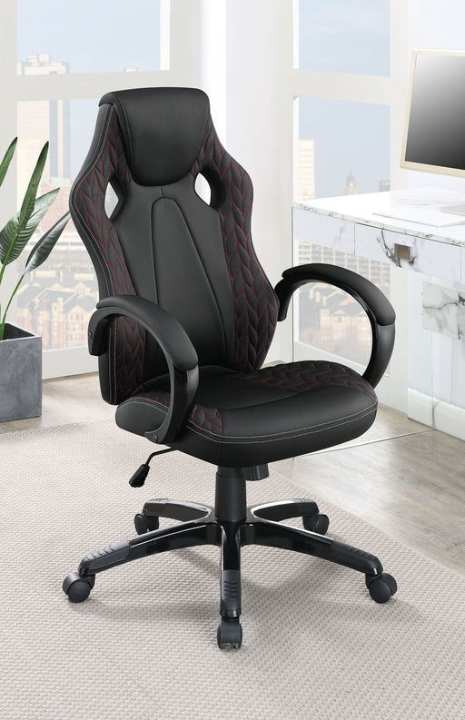 Coaster Carlos Arched Armrest Upholstered Office Chair Black Default Title