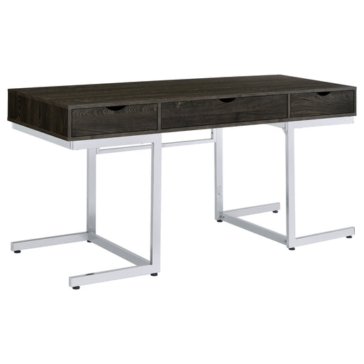 Coaster Noorvik 3-drawer Writing Desk Dark Oak and Chrome Default Title