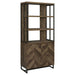 Coaster Millbrook 2-door Bookcase Rustic Oak Herringbone and Gunmetal Default Title