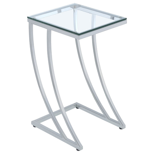 Coaster Cayden Rectangular Top Accent Table Chrome and Clear Default Title