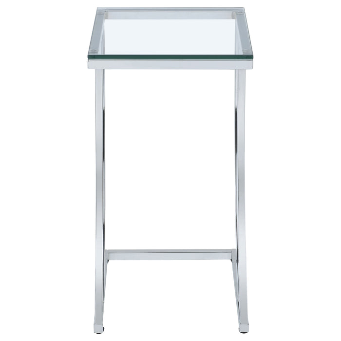 Coaster Cayden Rectangular Top Accent Table Chrome and Clear Default Title