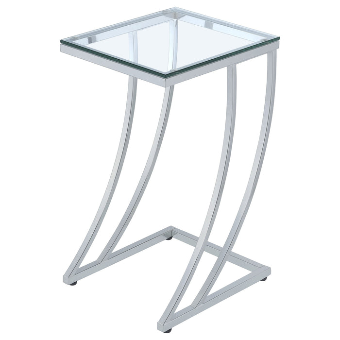 Coaster Cayden Rectangular Top Accent Table Chrome and Clear Default Title