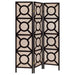 Coaster Vulcan 3-panel Geometric Folding Screen Tan and Cappuccino Default Title