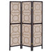 Coaster Vulcan 3-panel Geometric Folding Screen Tan and Cappuccino Default Title