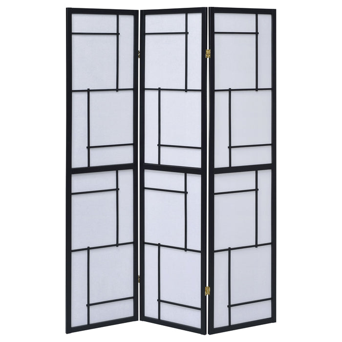 Coaster Damis 3-panel Folding Floor Screen Black and White Default Title