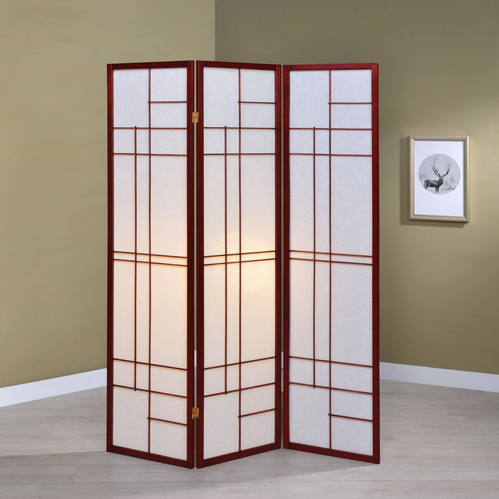 Coaster Katerina 3-panel Folding Floor Screen White and Cherry Default Title